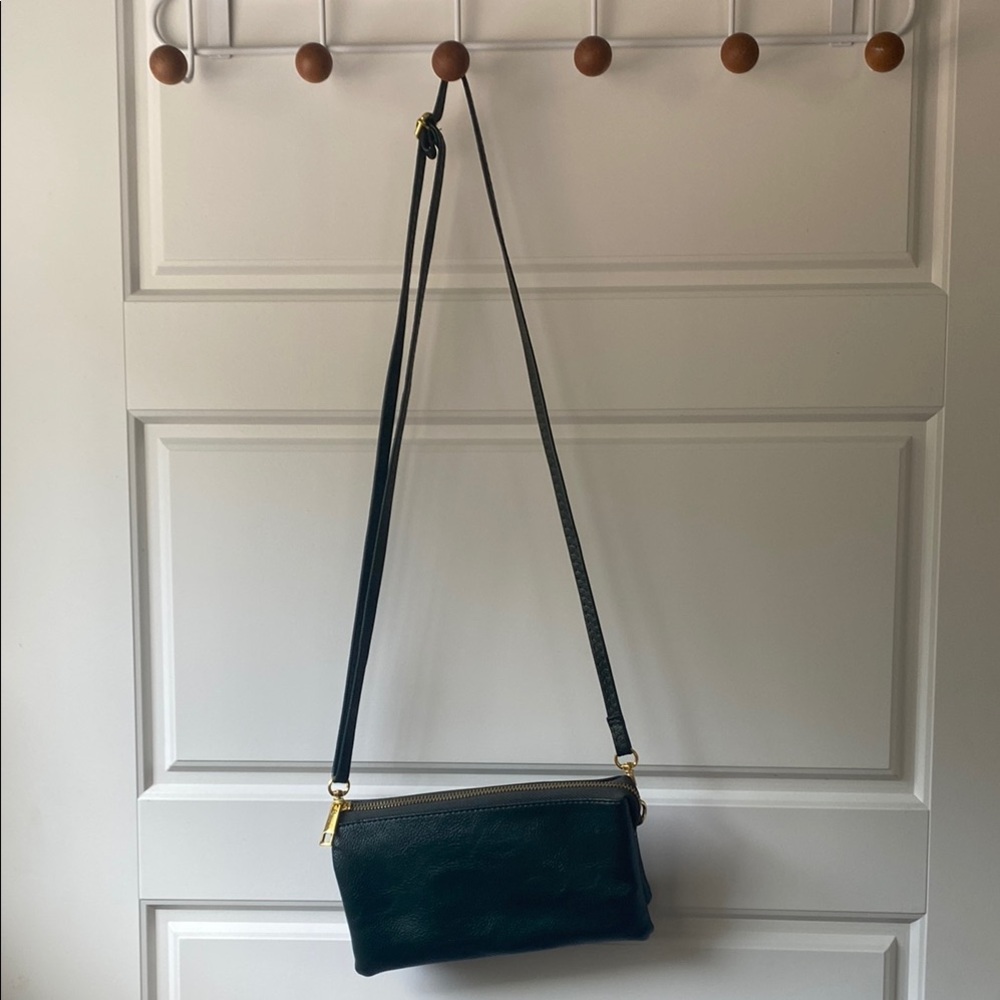 Adjustable/Removable Strap Dark Green Crossbody Bag